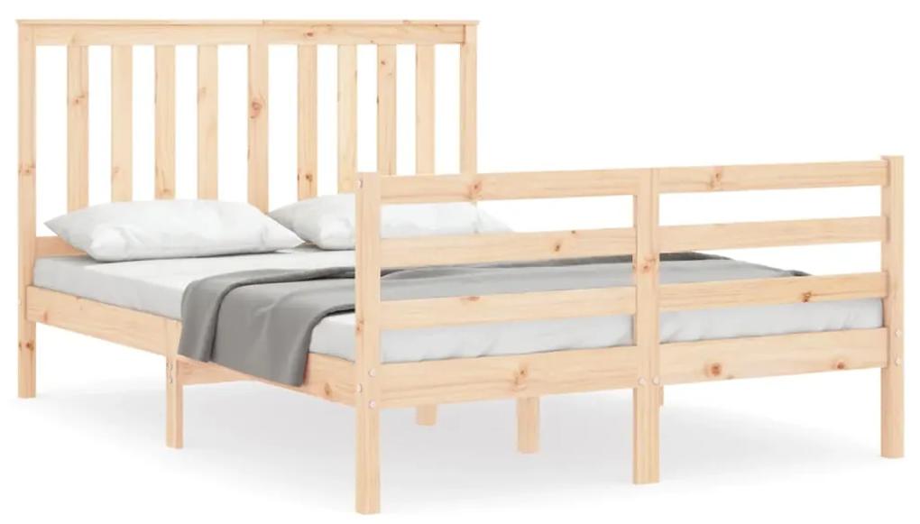 3194246 vidaXL Cadru de pat cu tăblie, 140x200 cm, lemn masiv