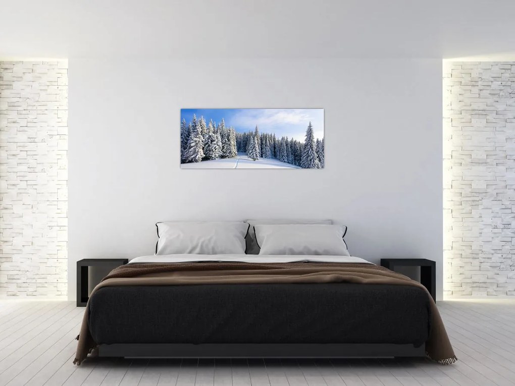 Tablou - Iarna in pădure (120x50 cm)