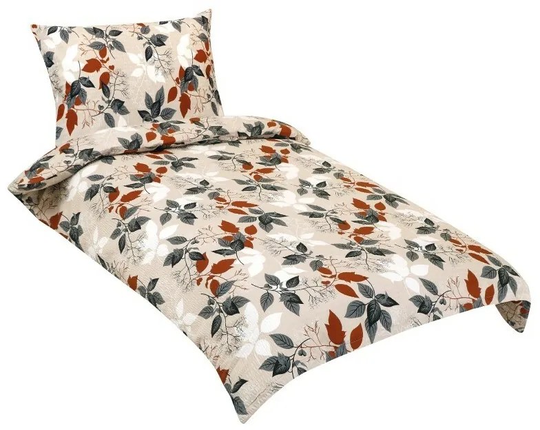 Lenjerie de pat Bellatex Frunze de toamnă creponată, 140 x 200 cm, 70 x 90 cm, 140 x 200 cm, 70 x 90 cm