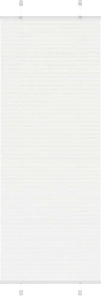 vidaXL Jaluză plisată alb 75x200 cm Lățime țesătură 74,4cm poliester