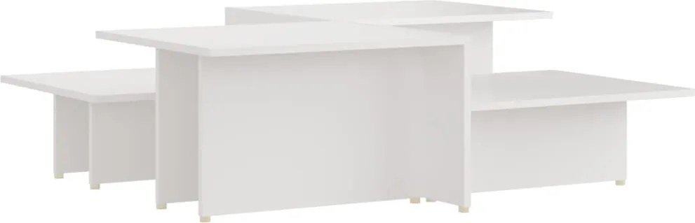 vidaXL Mese de cafea, 2 buc., alb, 111,5x50x33 cm, lemn compozit