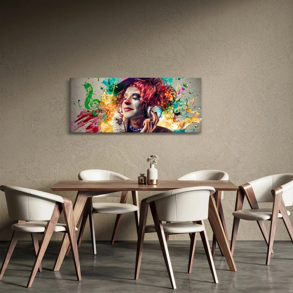 Tablou - Artista cu căști (120x50 cm)