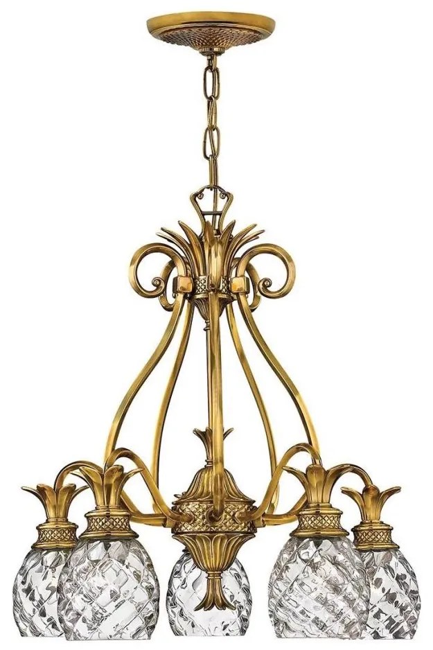 Lustră pe lanț Hinkley HK-PLANTATION5-BB PLANTATION 5xE27/60W/230V auriu