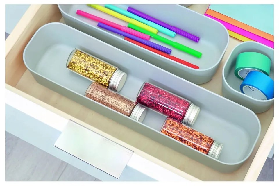 Cutie pentru depozitare iDesign Eco Bin, 36,58 x 9,14 cm, gri