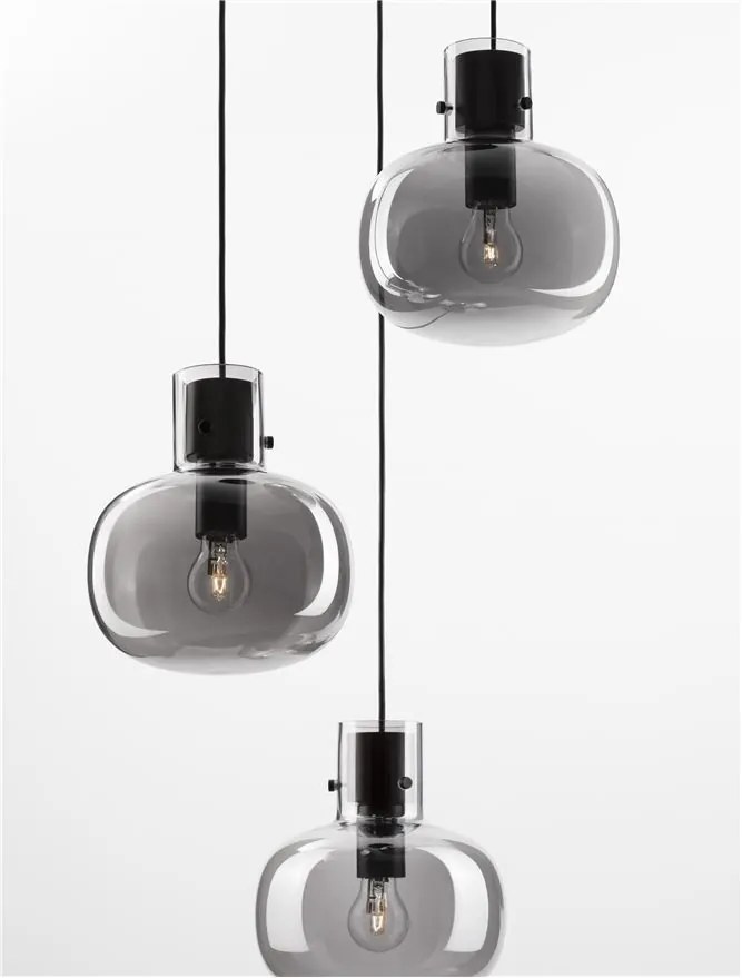 Lustra cu 3 pendule design modern CINZIA fumuriu