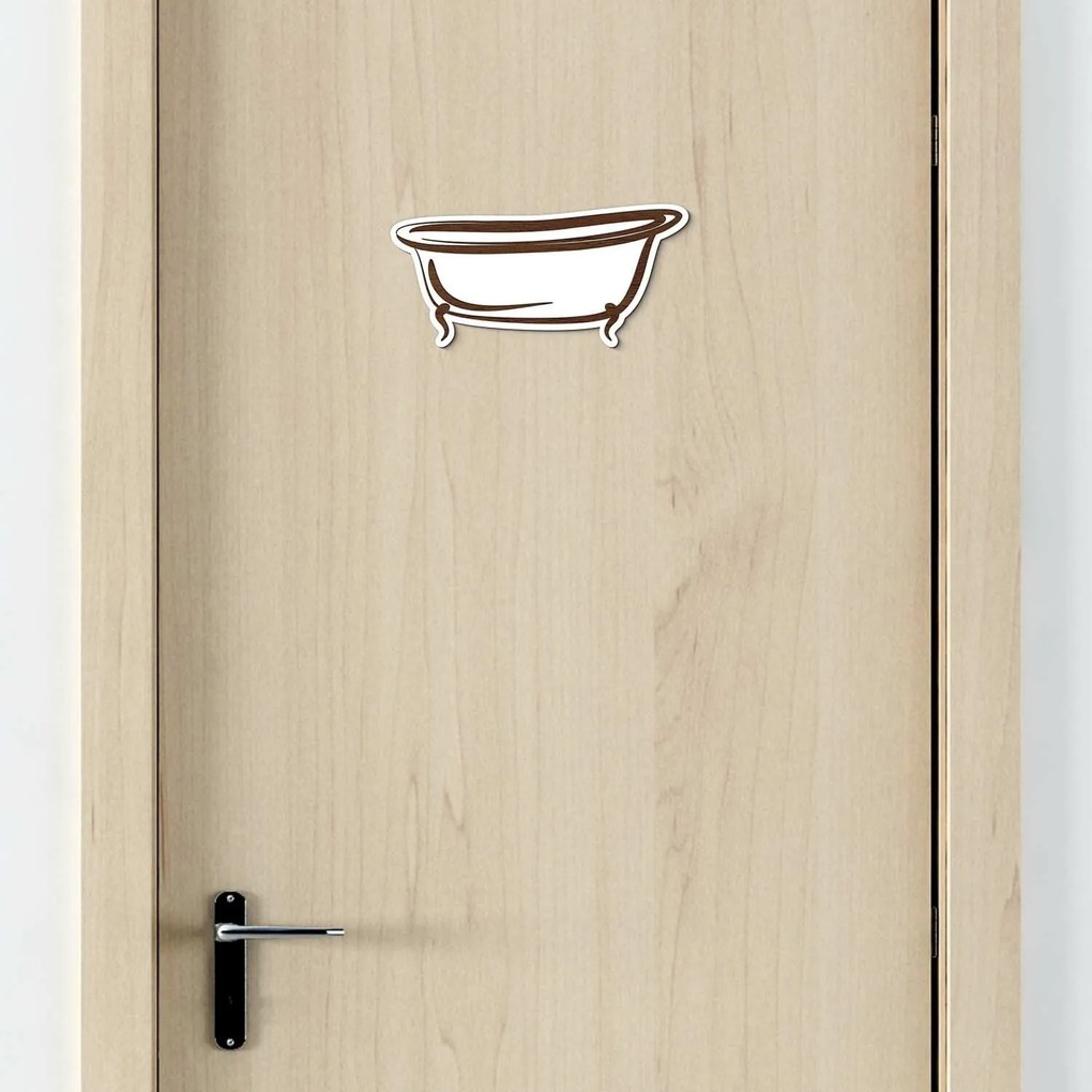 DUBLEZ | Semn indicator din lemn pentru ușă WC + Baie
