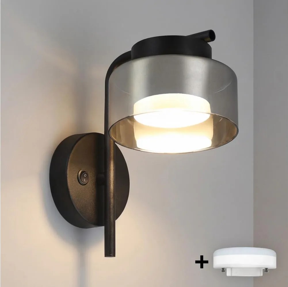 Brilagi - LED Lampă de perete AURA LUX 1xGX53/30W/230V negru/fumuriu