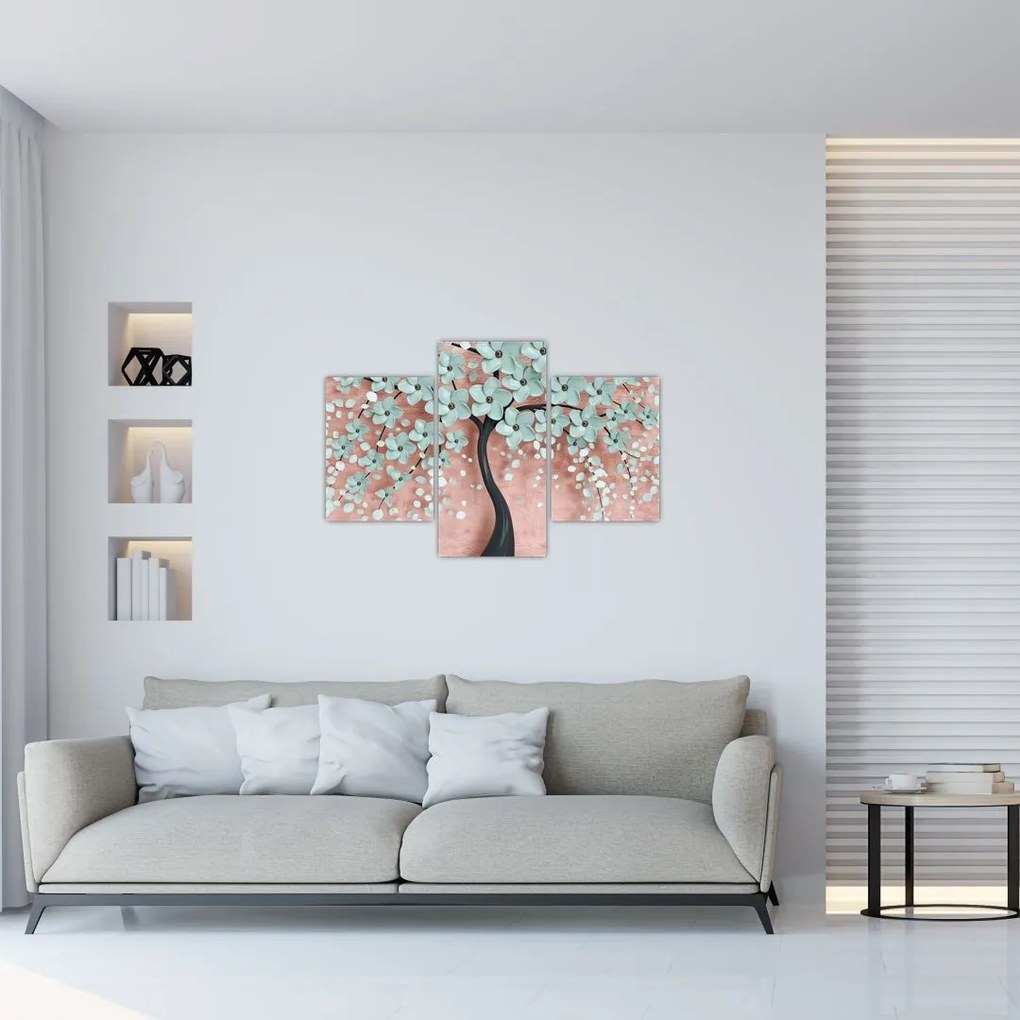 Tablou - Flori albastre în pastel (90x60 cm)