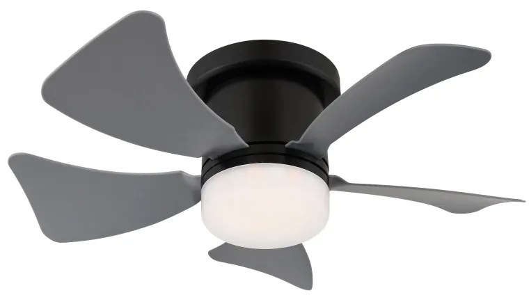 Plafoniera LED cu ventilator, 10W, 750lm, lumina calda/neutra/rece 3000-6500K, IP20, neagra, Globo