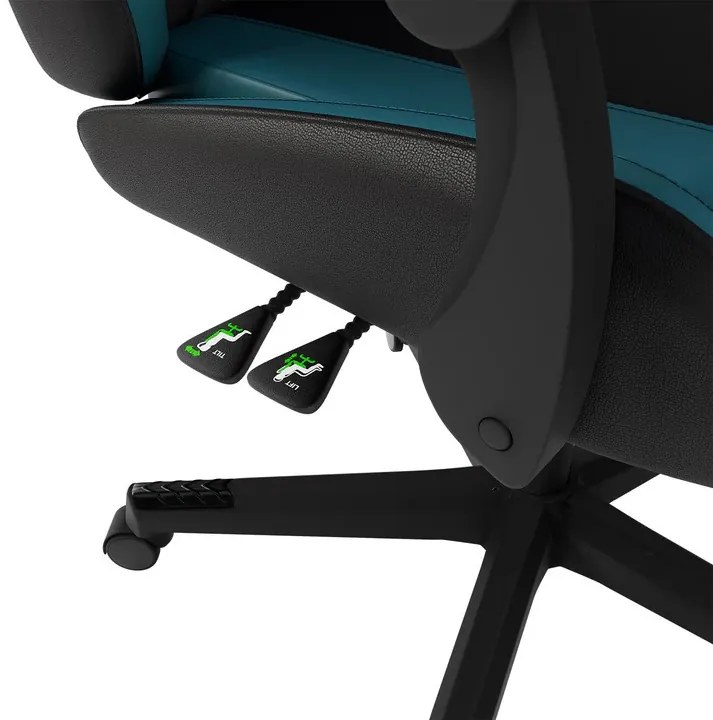 Juskys Scaun de birou HyperSeat - negru/turcoaz