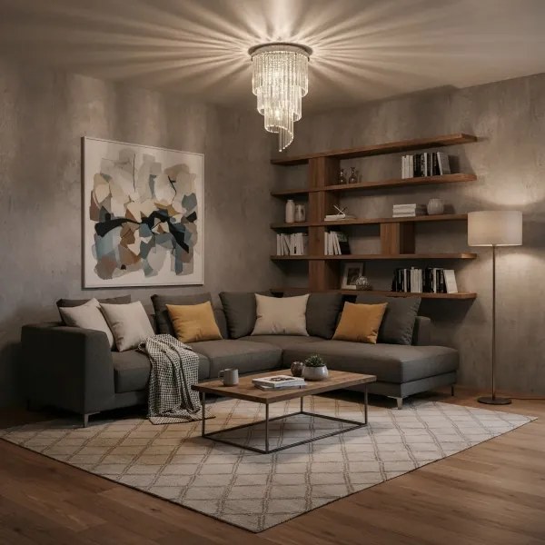 Ideal Lux- LED plafonieră cu cristale CARLTON 8xE14/40W/230V Ø40cm crom