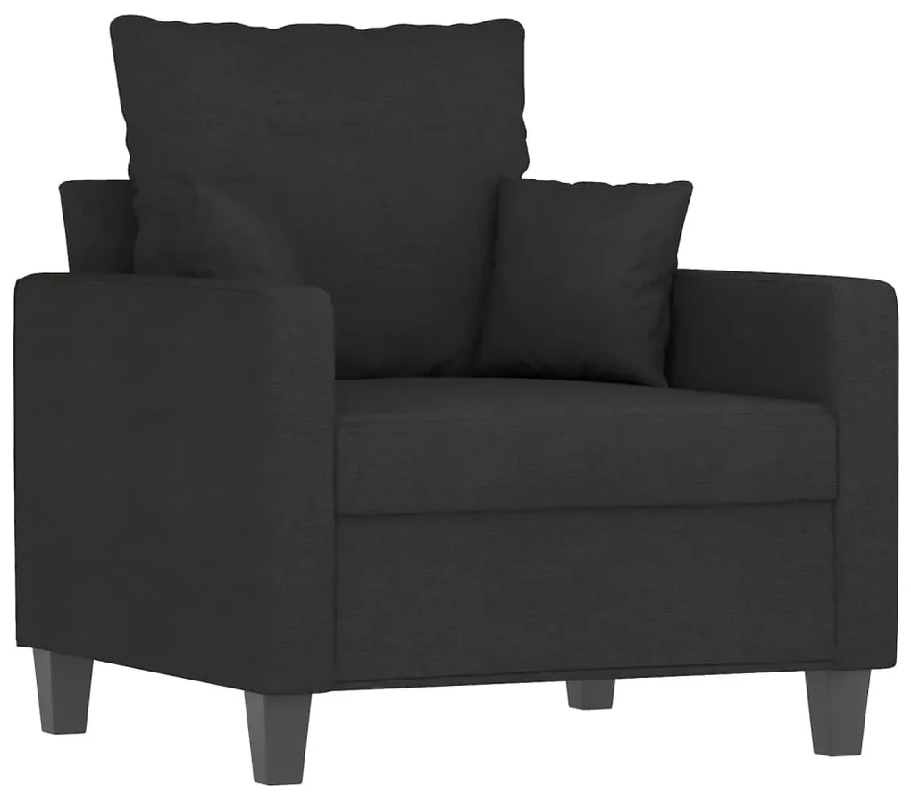348819 vidaXL Fotoliu canapea, negru, 60 cm, material textil