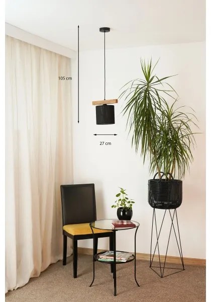 Lustră pe cablu Brilagi FOREST 1xE27/15W/230V pin/negru