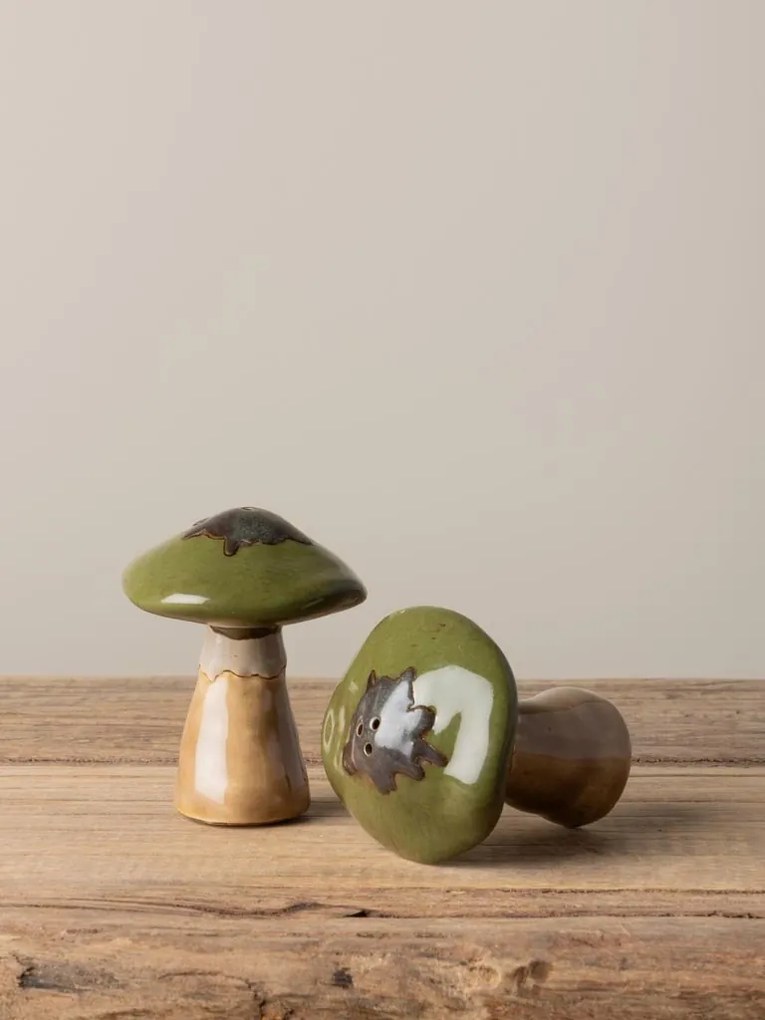 Set sare si piper, din ceramica, Mushrooms