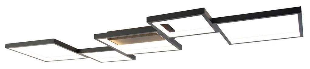 Plafoniera neagra cu LED inclus, cu dimmer 3 trepte, 5 lumini - Lejo