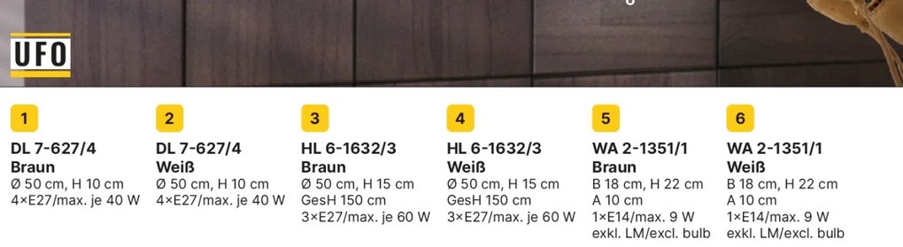 Lustra suspendata design modern Ufo 50cm maro