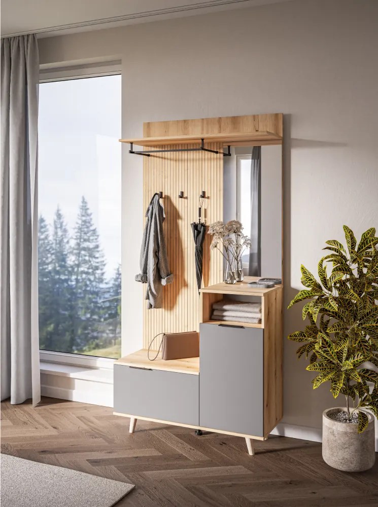 Set pentru hol, stejar evoke/grafit, NODRI