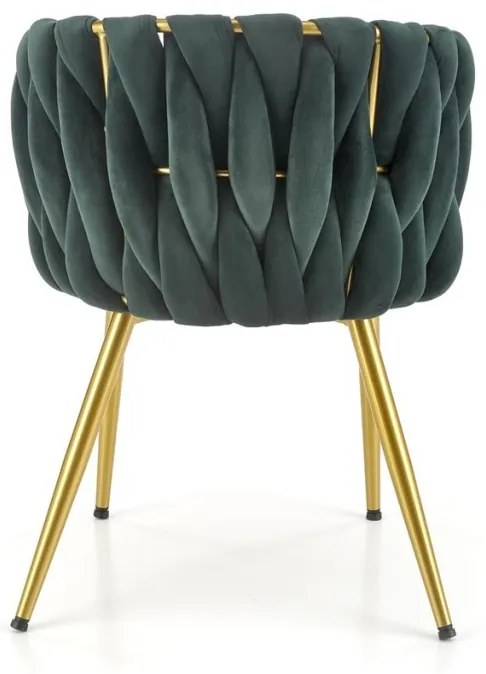 Set 4 scaune K517 velvet verde/auriu