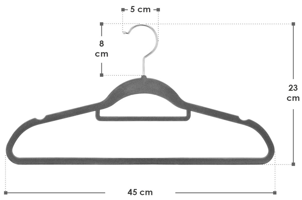 Umeraș Velvet 50 buc gri