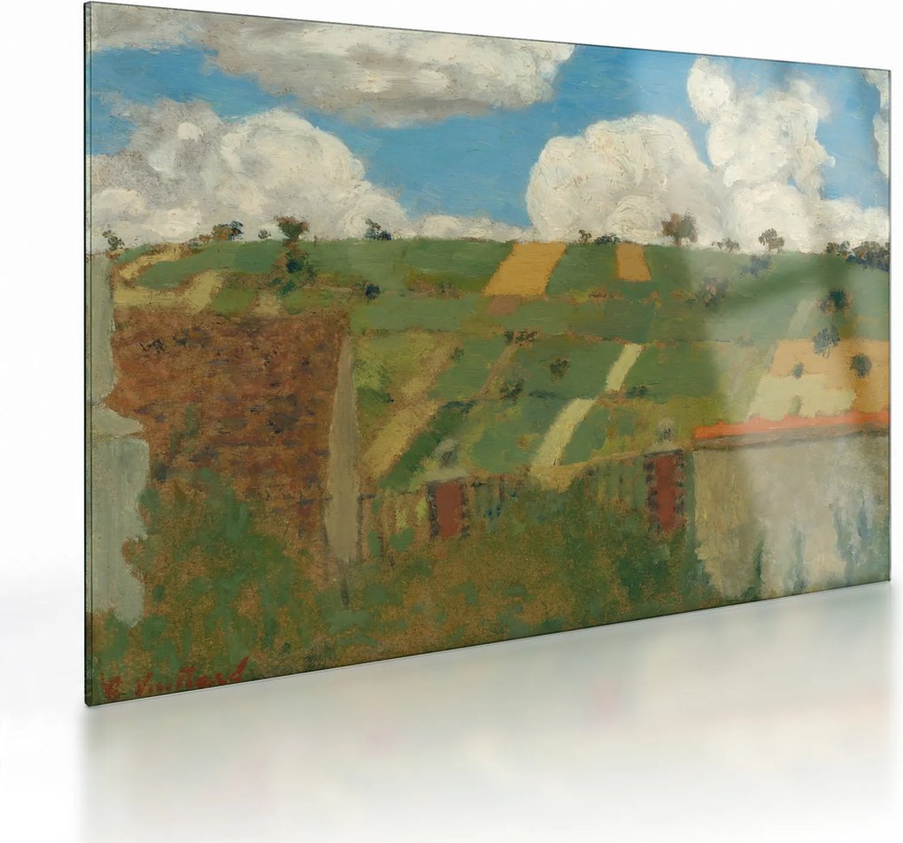 Tablou pe sticlă - Edouard Vuillard, Landscape of the Ile de France, reproducere (70x50 cm)