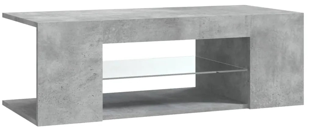 Comoda TV cu lumini LED, gri beton, 90x39x30 cm
