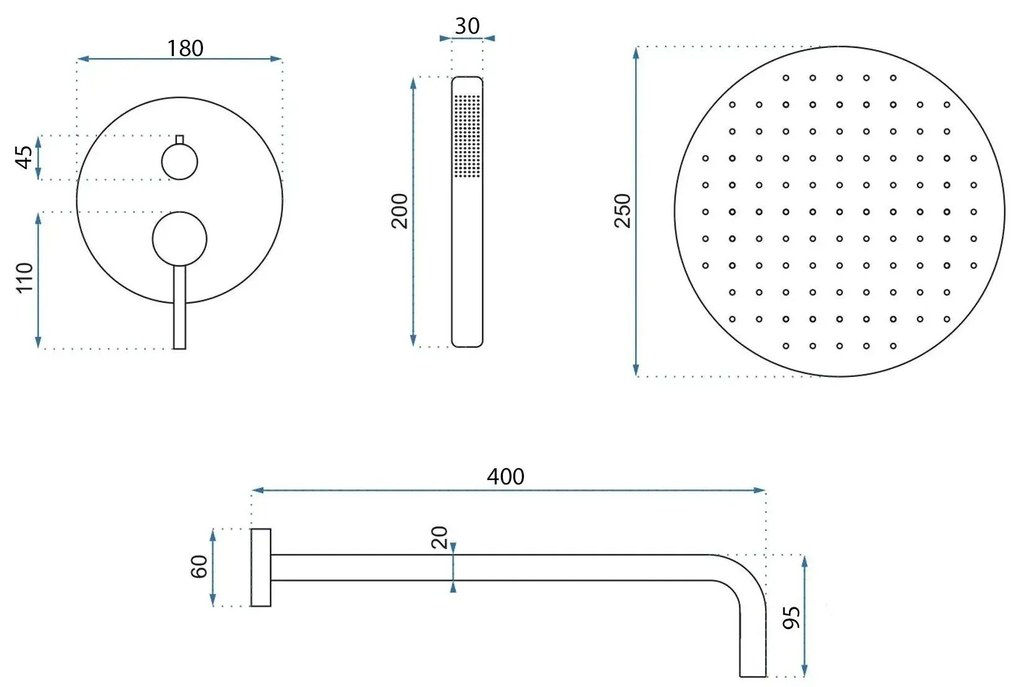 Set de dus incastrat Rea Argon Brush Copper   + BOX