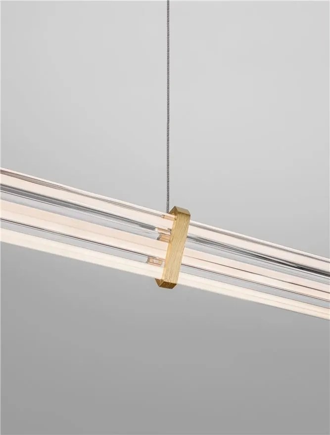 Lustra LED 3000K suspendata design liniar PHEME auriu periat