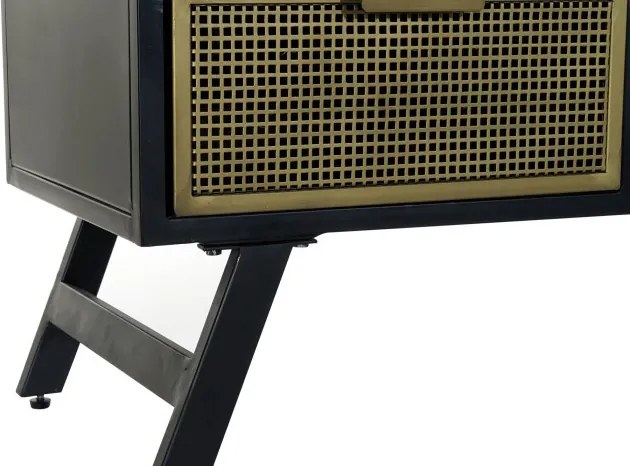 Comoda TV neagra si aurie , din metal " Blacky""