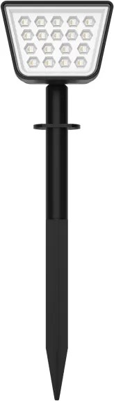 Lampă solară LED RGBW cu senzor, 3,7 V, IP54, 1200 mAh, neagră