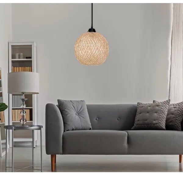Lustră pe cablu JUTE 1xE27/60W/230V bej