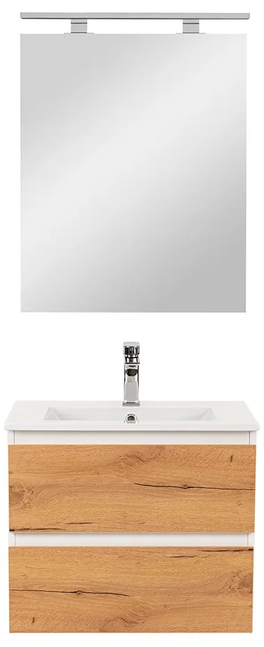 Mobilier complet de baie Vario Forte 60, stejar alb