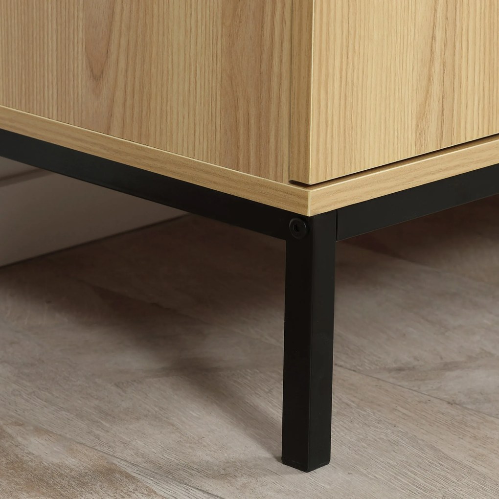 HOMCOM Bufet de depozitare 2 sertare raft reglabil 3 sertare stil contemporan - dim. 120L x 39,5l x 77H cm | Aosom Romania