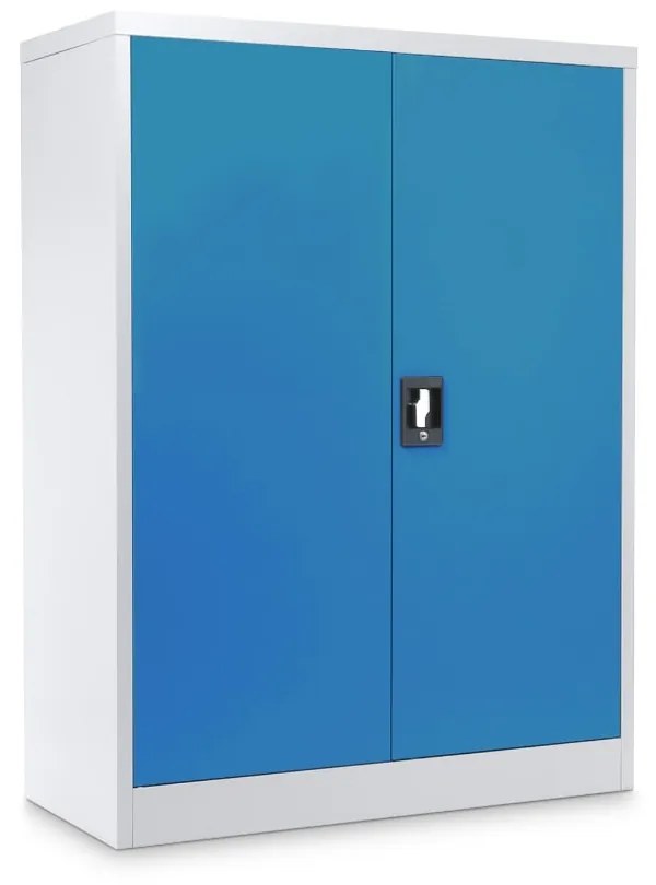 Dulap metalic universal mediu, 90 x 40 x 120 cm, încuietoare cu cilindru, albastru - ral 5012