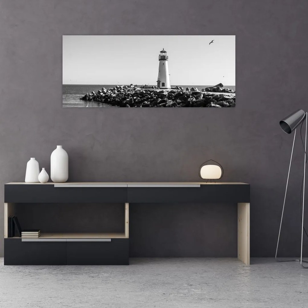 Tablou - Far de pe coastă, Santa Cruz, California (120x50 cm)