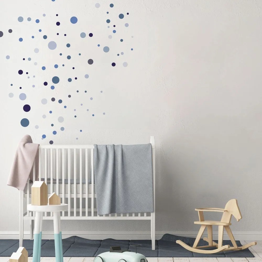 Set 100 autocolante Ambiance Round Stickers, albastru