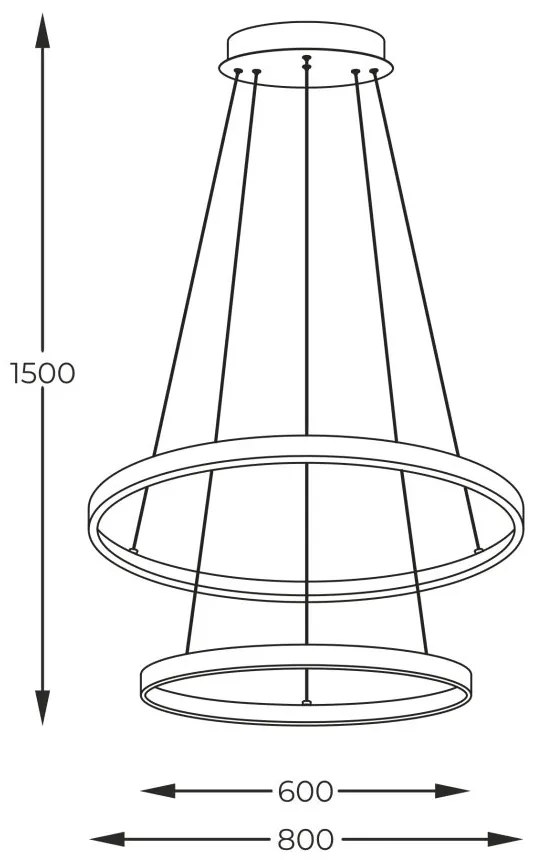 Lustra LED moderna design circular BRENO negru 60/80cm