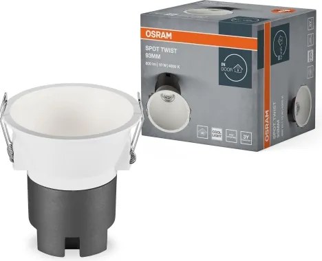 Osram - Spot încastrat TWIST LED, 10W, 230V, 4000K, Ø 9,3 cm, alb