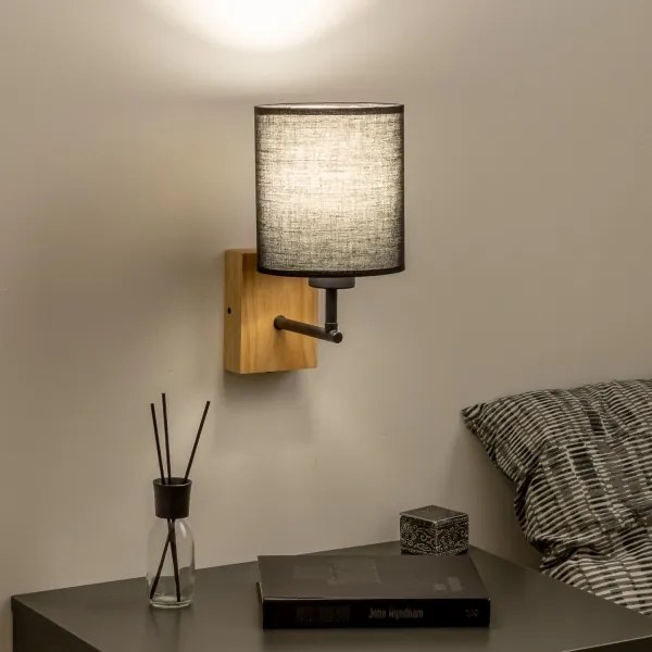 Lampă de perete Brilagi NUBILA WOOD 1xE27/25W/230V stejar/negru