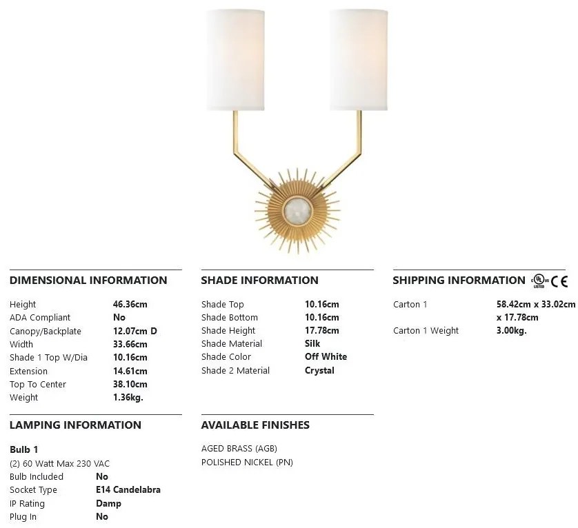 Aplica de perete design deosebit BORLAND alama antichizata