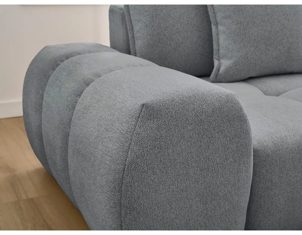 Colțar gri închis extensibil/cu spațiu de depozitare cu tapițerie din chenille (cu colț pe partea dreaptă/cu șezlong) Everest – Bobochic Paris