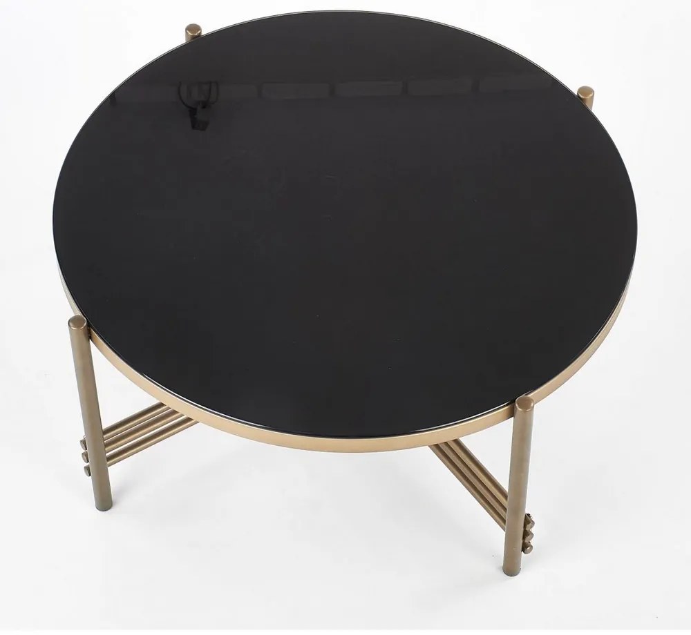Masa de cafea Ismena, neagra/aurie