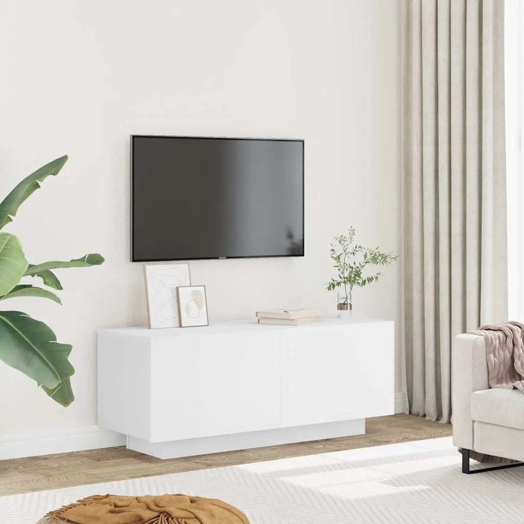vidaXL Comodă TV, alb, 100x35x40 cm, lemn prelucrat