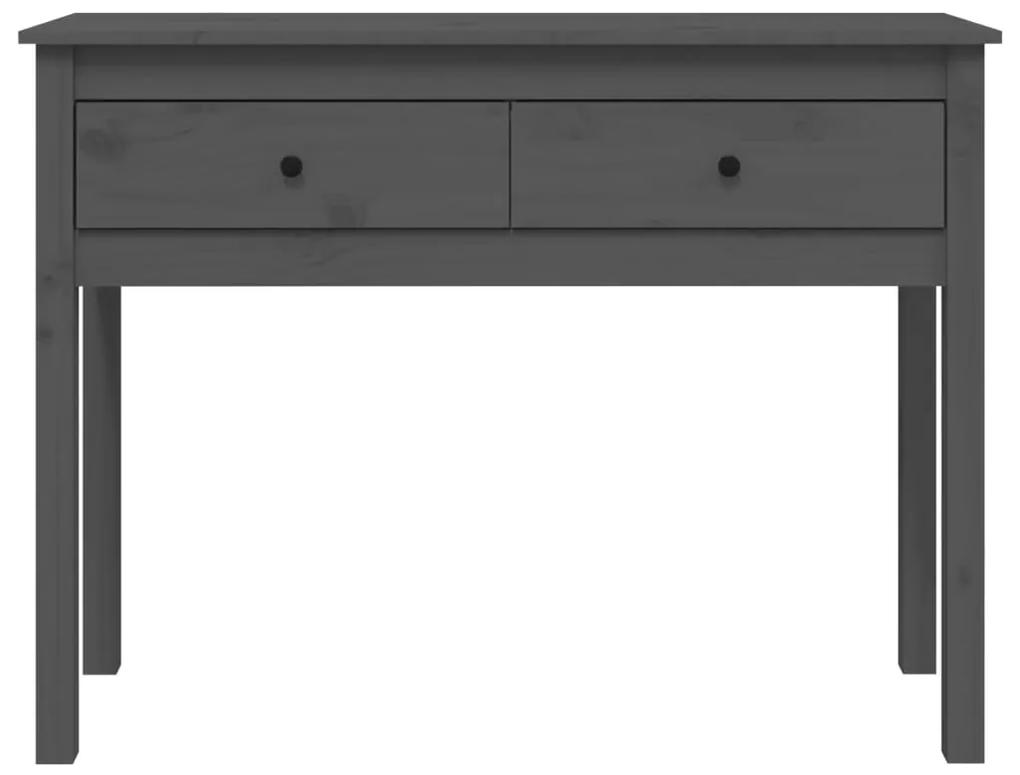 Masa consola, gri, 100x35x75 cm, lemn masiv de pin 1, Gri, 100 x 35 x 75 cm