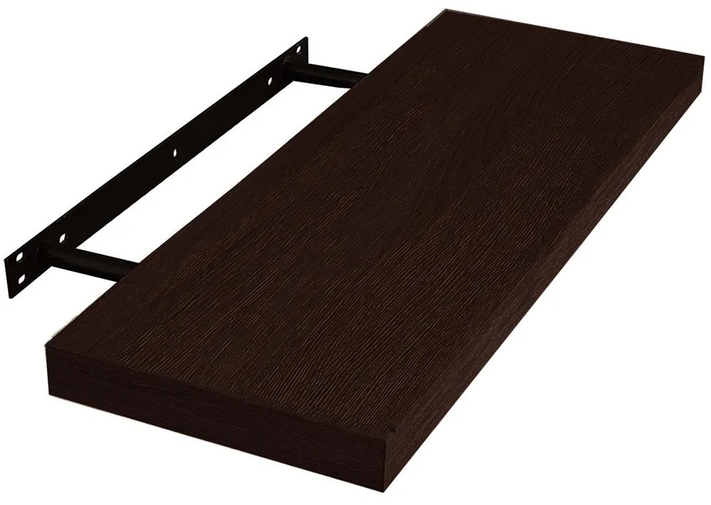 Raft de perete cu suport ascuns, 118x23.5x3.8 cm, Wenge