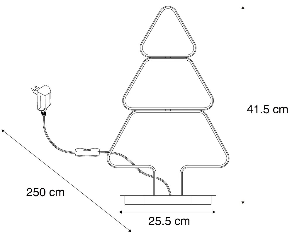 Lampă de masă de design aurie, în formă de pom de Crăciun, cu LED, IP44 - Arbre