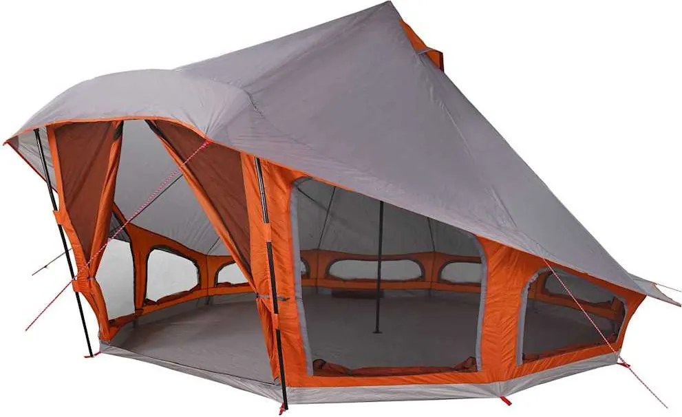vidaXL Cort Tipi Gri și Portocalie 508 x 470 x 300 cm tafta