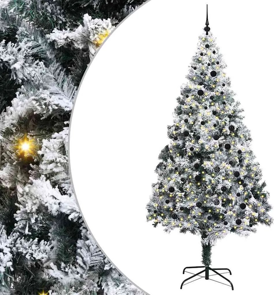 vidaXL Brad de Crăciun artificial Alb 240 cm PVC și Oțel și Plastic