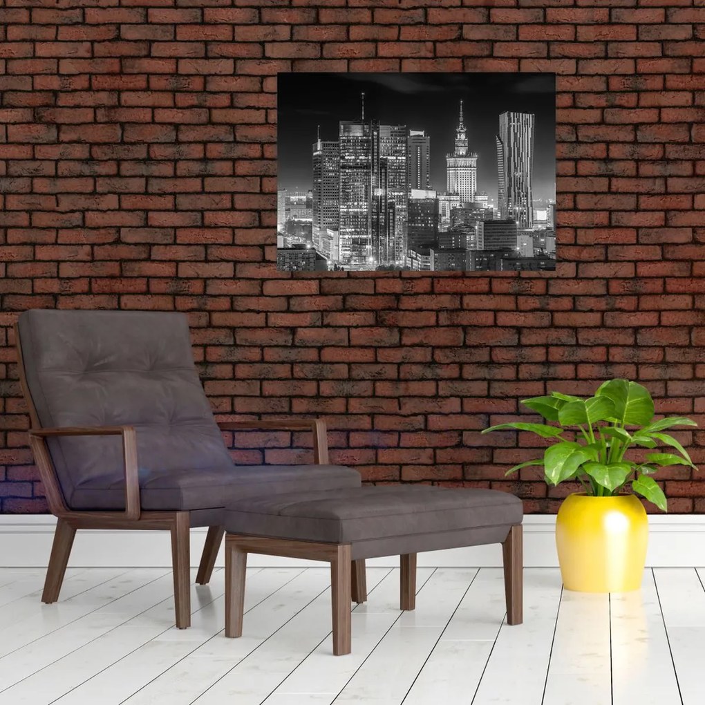 Tablou pe sticlă - Alb și negru New York (70x50 cm)