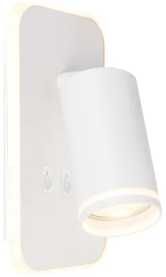 Aplica LED de perete tip spot PIPE 1xGU10/10W/230V + LED/6W, albă