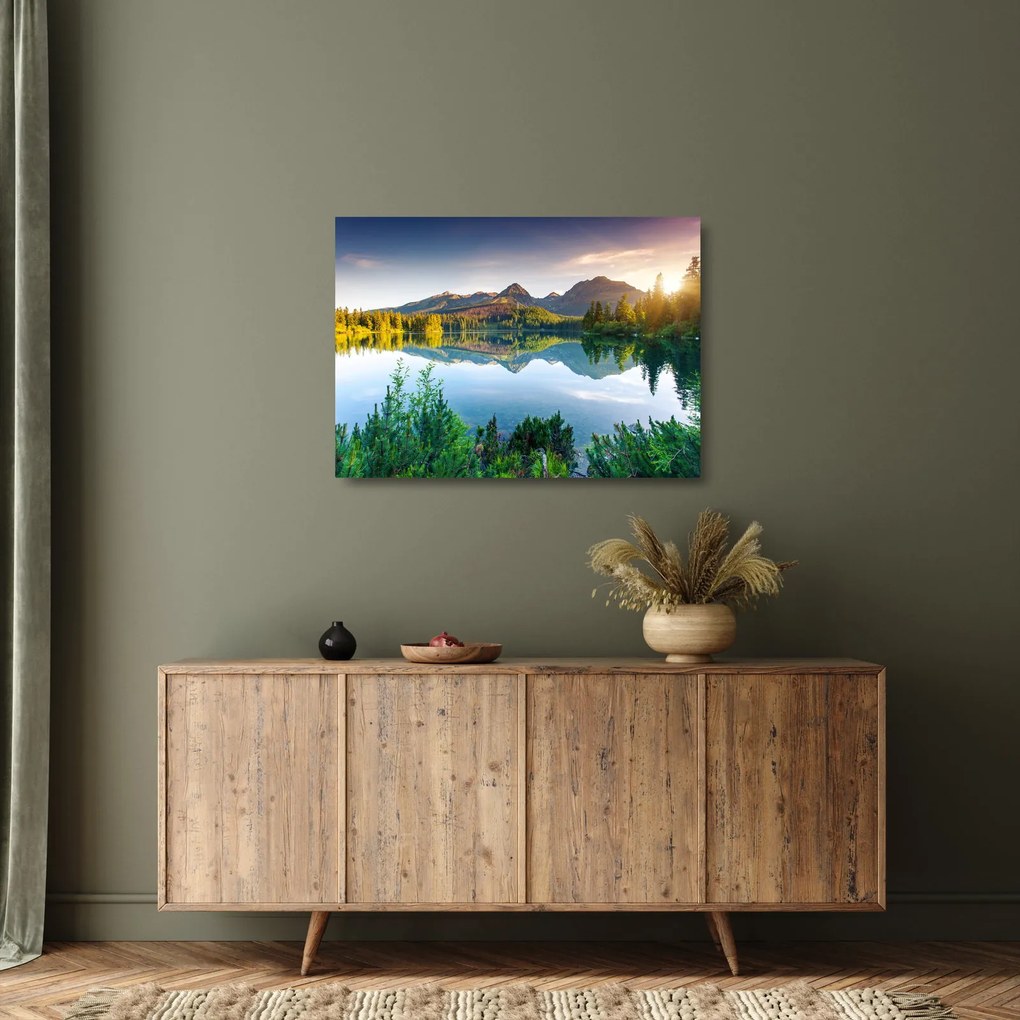 Tablou pe sticlă - Lacul (70x50 cm)